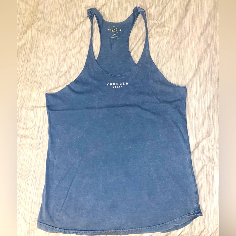 Young LA Wavy Stringer acid light blue wash